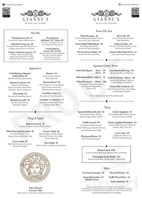 gianni versace bar|Versace mansion menu.